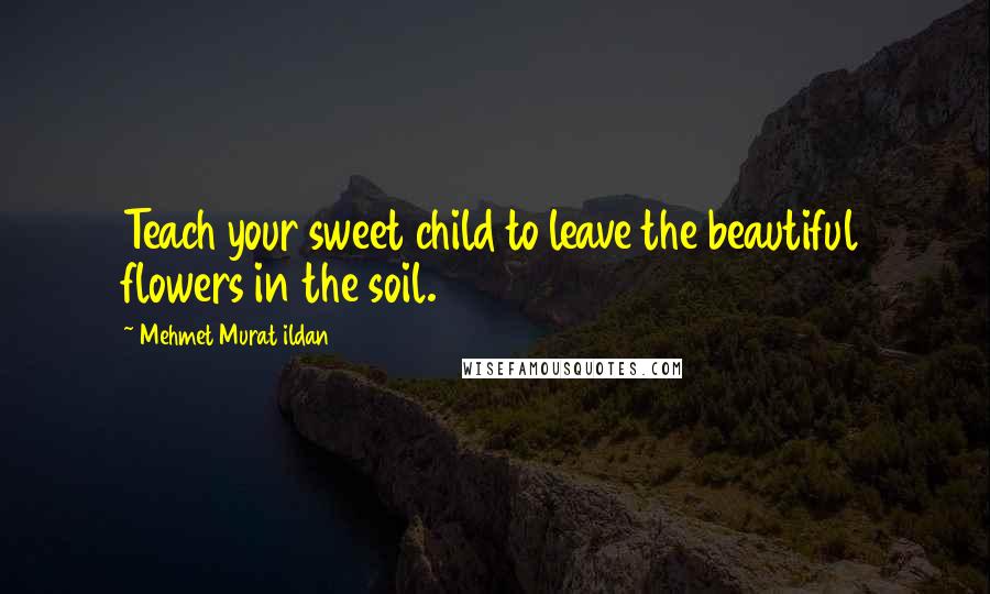 Mehmet Murat Ildan Quotes: Teach your sweet child to leave the beautiful flowers in the soil.