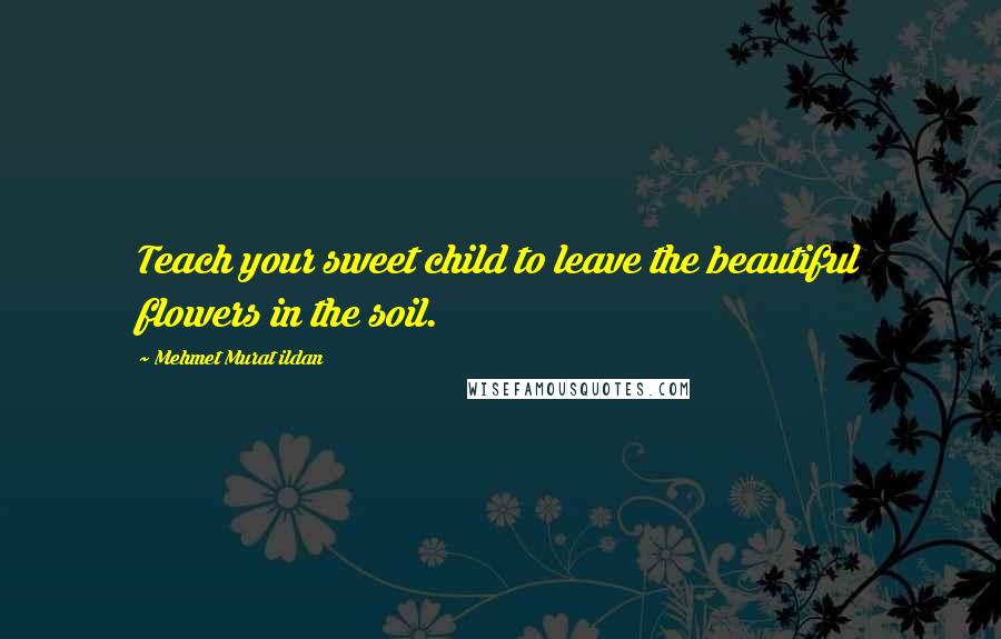 Mehmet Murat Ildan Quotes: Teach your sweet child to leave the beautiful flowers in the soil.