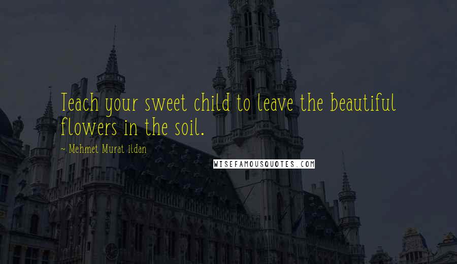 Mehmet Murat Ildan Quotes: Teach your sweet child to leave the beautiful flowers in the soil.