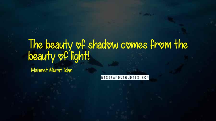 Mehmet Murat Ildan Quotes: The beauty of shadow comes from the beauty of light!