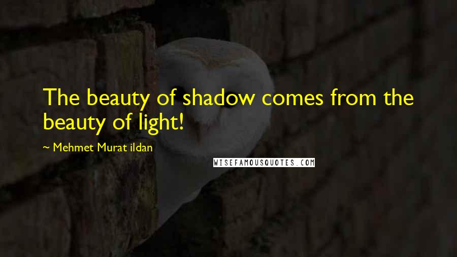 Mehmet Murat Ildan Quotes: The beauty of shadow comes from the beauty of light!