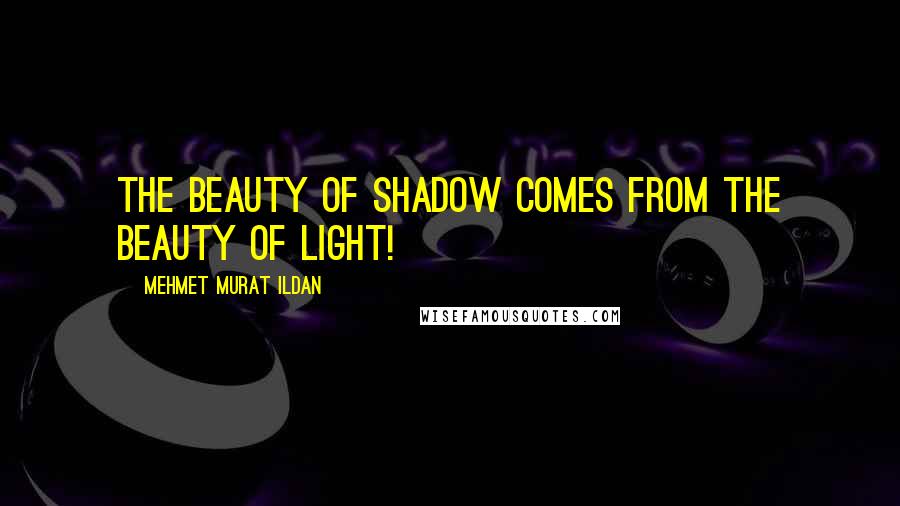 Mehmet Murat Ildan Quotes: The beauty of shadow comes from the beauty of light!