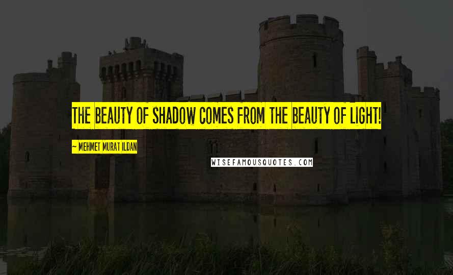 Mehmet Murat Ildan Quotes: The beauty of shadow comes from the beauty of light!
