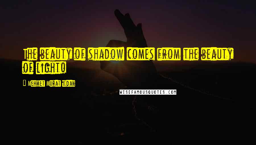 Mehmet Murat Ildan Quotes: The beauty of shadow comes from the beauty of light!