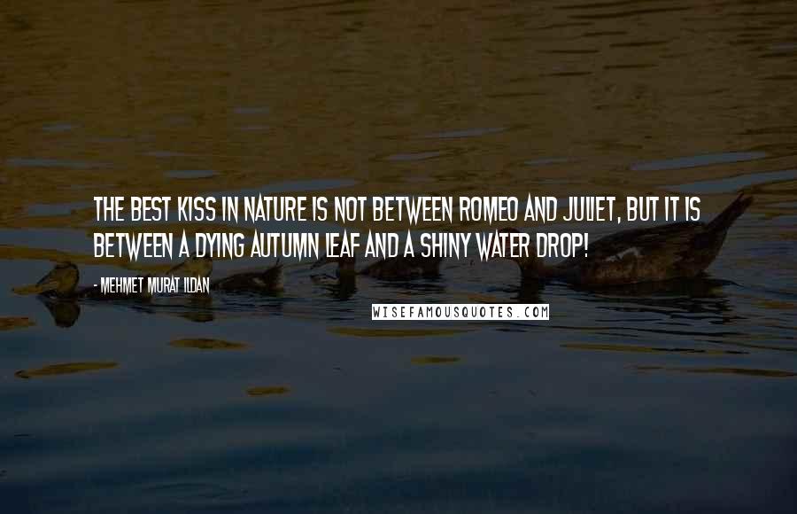 Mehmet Murat Ildan Quotes: The best kiss in nature is not between Romeo and Juliet, but it is between a dying autumn leaf and a shiny water drop!