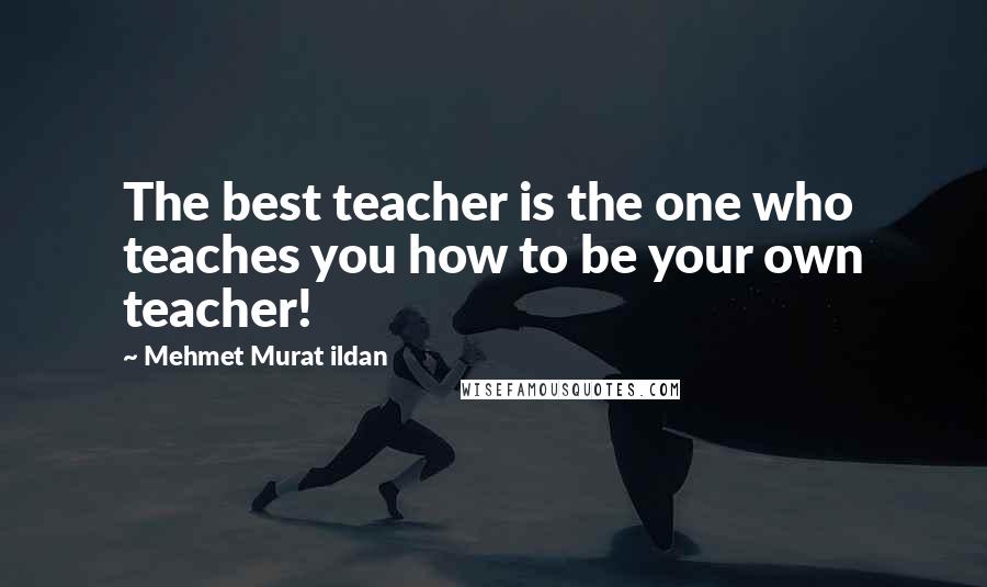 Mehmet Murat Ildan Quotes: The best teacher is the one who teaches you how to be your own teacher!