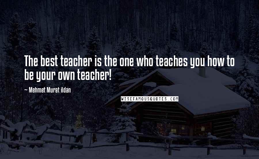 Mehmet Murat Ildan Quotes: The best teacher is the one who teaches you how to be your own teacher!