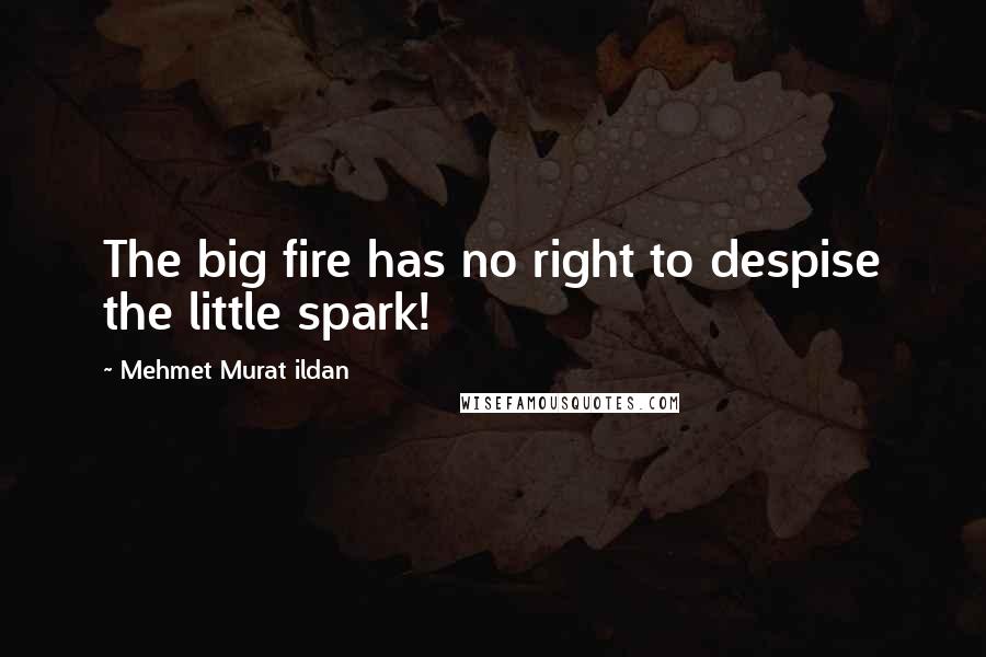 Mehmet Murat Ildan Quotes: The big fire has no right to despise the little spark!