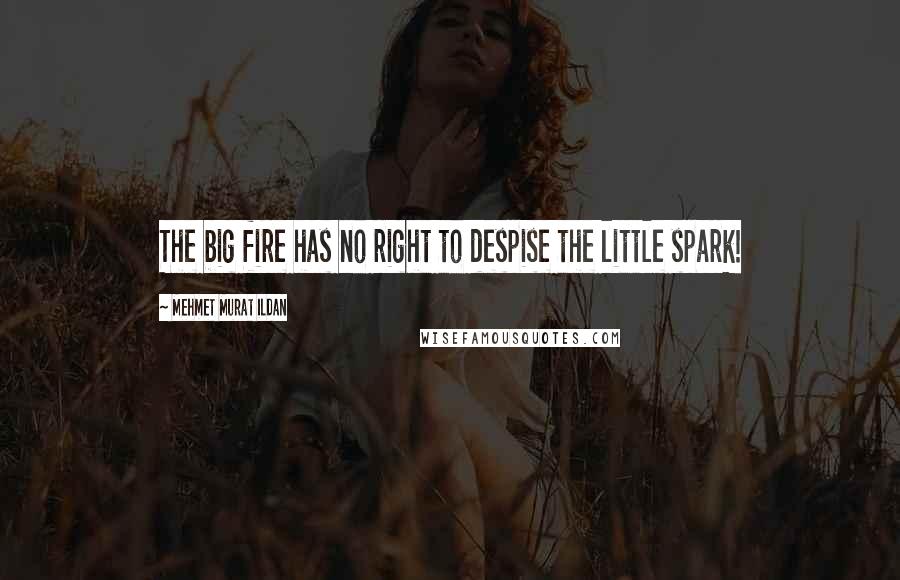 Mehmet Murat Ildan Quotes: The big fire has no right to despise the little spark!