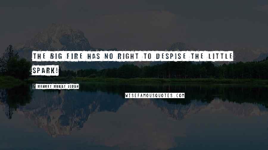 Mehmet Murat Ildan Quotes: The big fire has no right to despise the little spark!