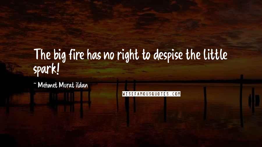 Mehmet Murat Ildan Quotes: The big fire has no right to despise the little spark!