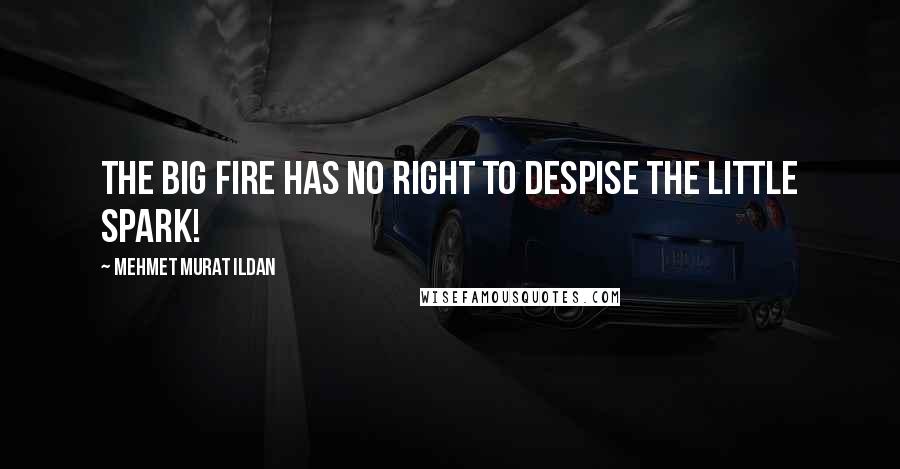 Mehmet Murat Ildan Quotes: The big fire has no right to despise the little spark!