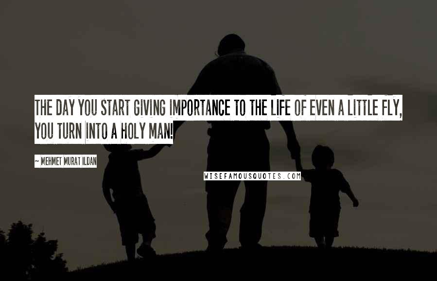 Mehmet Murat Ildan Quotes: The day you start giving importance to the life of even a little fly, you turn into a holy man!