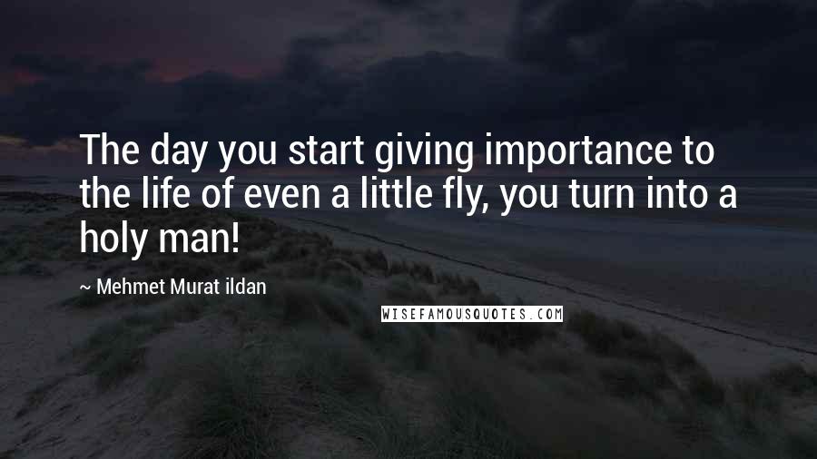 Mehmet Murat Ildan Quotes: The day you start giving importance to the life of even a little fly, you turn into a holy man!