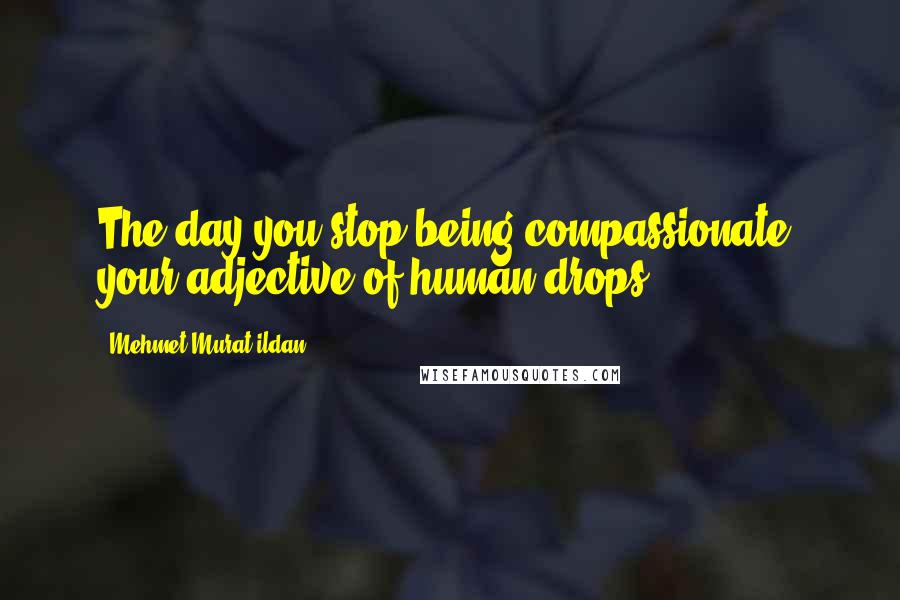 Mehmet Murat Ildan Quotes: The day you stop being compassionate, your adjective of human drops!