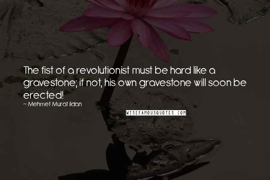 Mehmet Murat Ildan Quotes: The fist of a revolutionist must be hard like a gravestone; if not, his own gravestone will soon be erected!