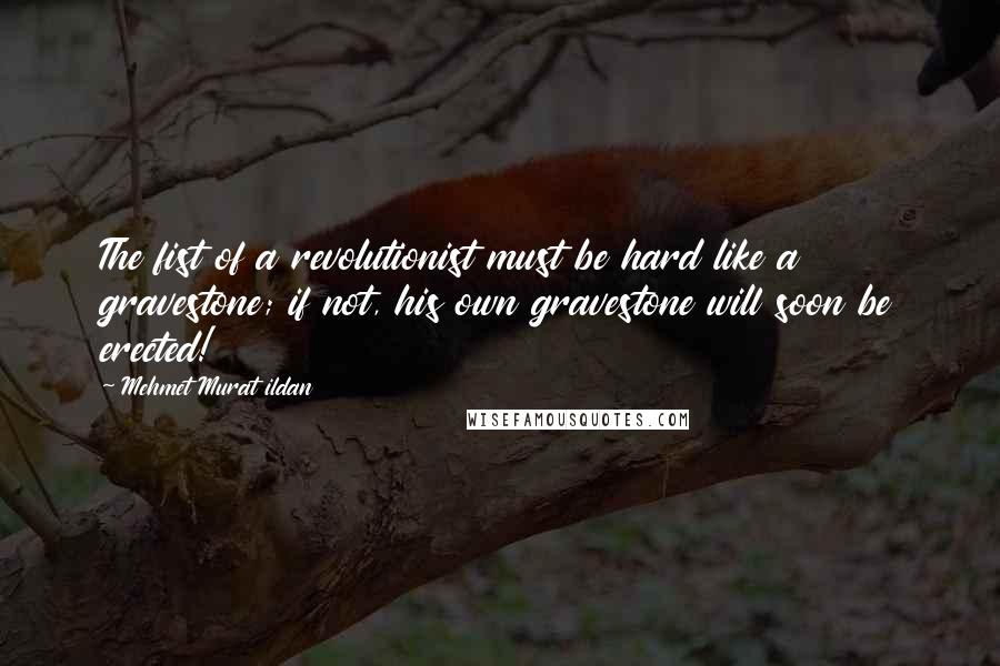 Mehmet Murat Ildan Quotes: The fist of a revolutionist must be hard like a gravestone; if not, his own gravestone will soon be erected!