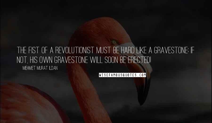 Mehmet Murat Ildan Quotes: The fist of a revolutionist must be hard like a gravestone; if not, his own gravestone will soon be erected!