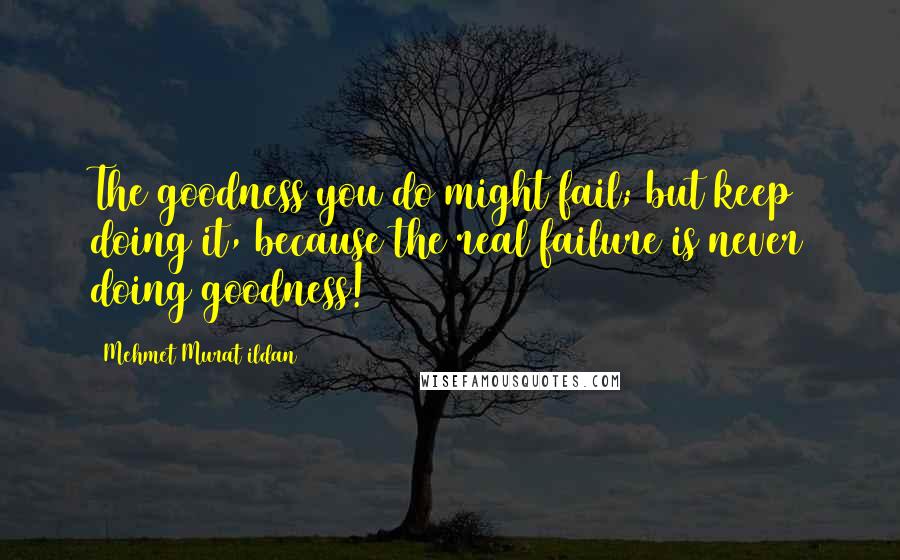 Mehmet Murat Ildan Quotes: The goodness you do might fail; but keep doing it, because the real failure is never doing goodness!