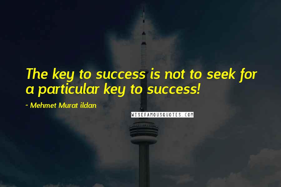 Mehmet Murat Ildan Quotes: The key to success is not to seek for a particular key to success!