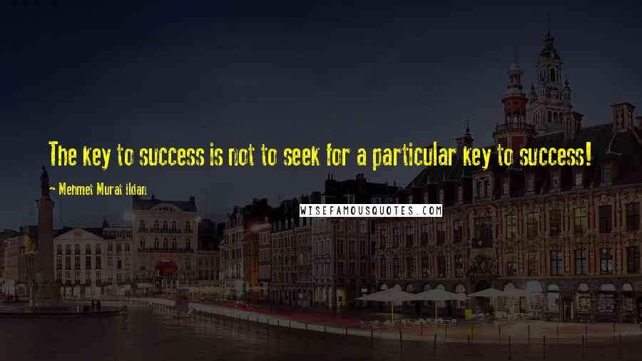 Mehmet Murat Ildan Quotes: The key to success is not to seek for a particular key to success!