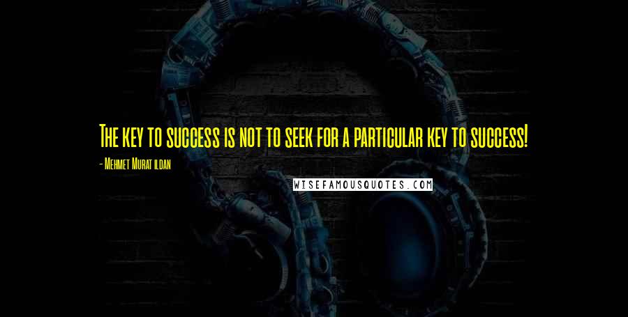 Mehmet Murat Ildan Quotes: The key to success is not to seek for a particular key to success!