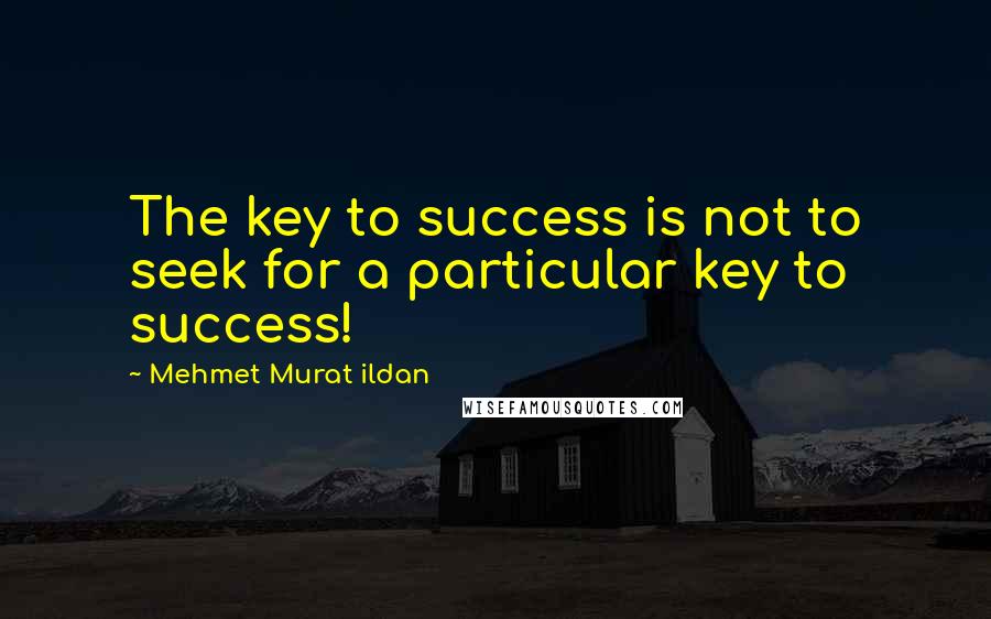 Mehmet Murat Ildan Quotes: The key to success is not to seek for a particular key to success!