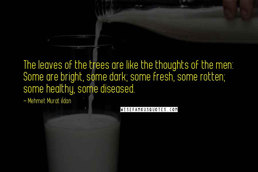 Mehmet Murat Ildan Quotes: The leaves of the trees are like the thoughts of the men: Some are bright, some dark; some fresh, some rotten; some healthy, some diseased.