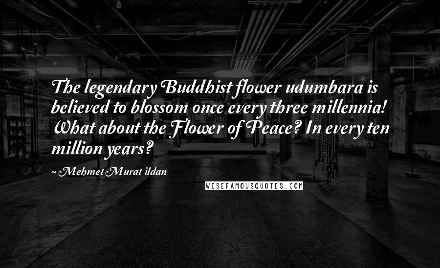 Mehmet Murat Ildan Quotes: The legendary Buddhist flower udumbara is believed to blossom once every three millennia! What about the Flower of Peace? In every ten million years?