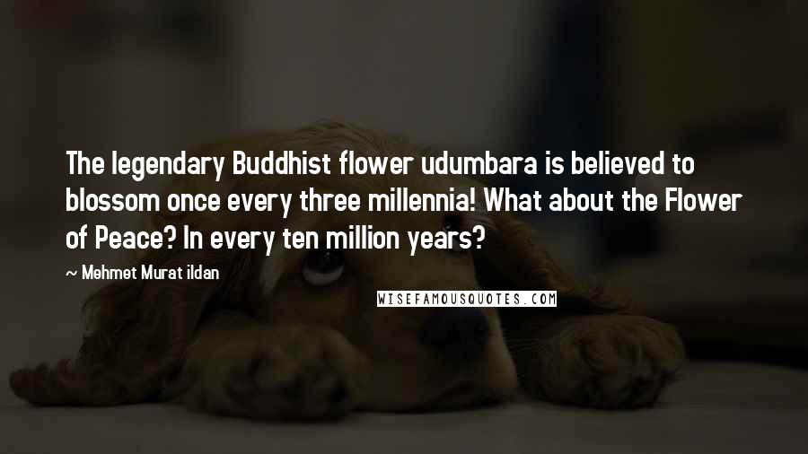 Mehmet Murat Ildan Quotes: The legendary Buddhist flower udumbara is believed to blossom once every three millennia! What about the Flower of Peace? In every ten million years?