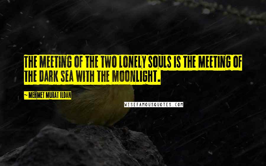 Mehmet Murat Ildan Quotes: The meeting of the two lonely souls is the meeting of the dark sea with the moonlight.