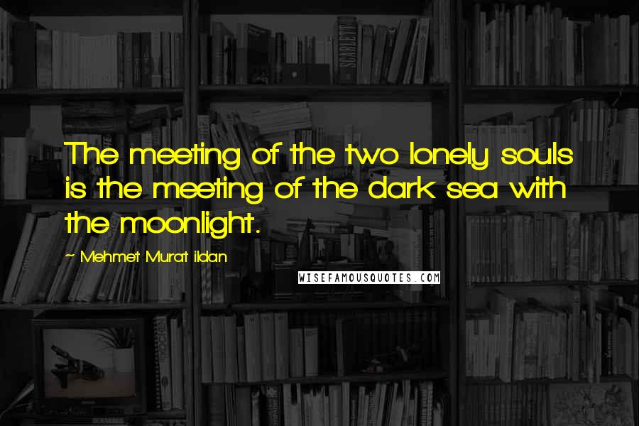 Mehmet Murat Ildan Quotes: The meeting of the two lonely souls is the meeting of the dark sea with the moonlight.