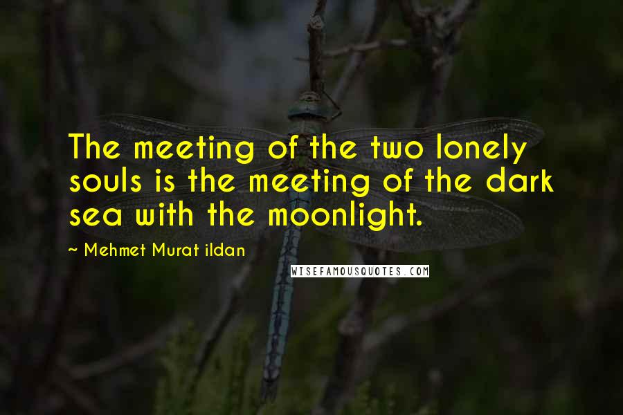 Mehmet Murat Ildan Quotes: The meeting of the two lonely souls is the meeting of the dark sea with the moonlight.