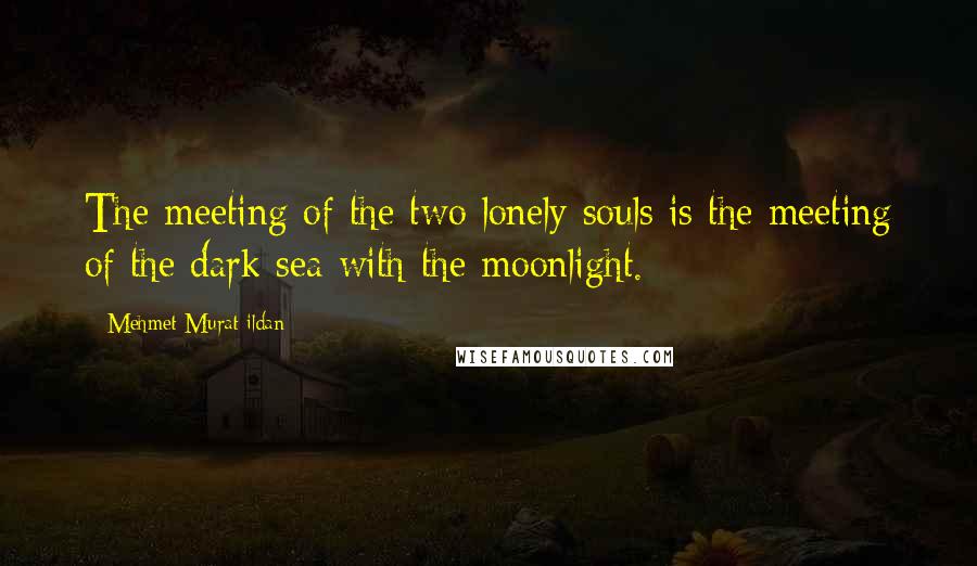 Mehmet Murat Ildan Quotes: The meeting of the two lonely souls is the meeting of the dark sea with the moonlight.