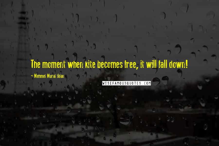 Mehmet Murat Ildan Quotes: The moment when kite becomes free, it will fall down!