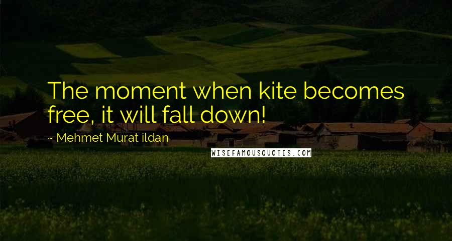 Mehmet Murat Ildan Quotes: The moment when kite becomes free, it will fall down!