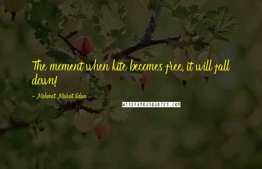 Mehmet Murat Ildan Quotes: The moment when kite becomes free, it will fall down!