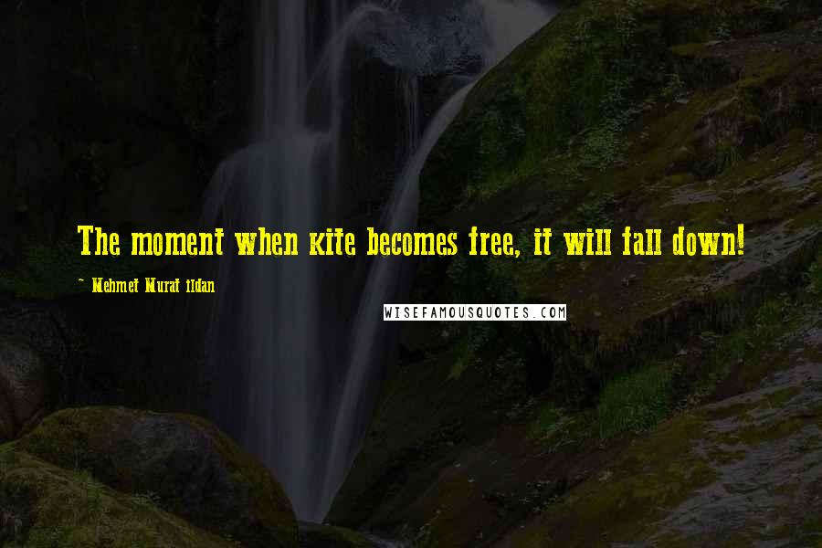 Mehmet Murat Ildan Quotes: The moment when kite becomes free, it will fall down!