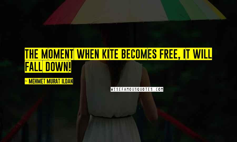 Mehmet Murat Ildan Quotes: The moment when kite becomes free, it will fall down!