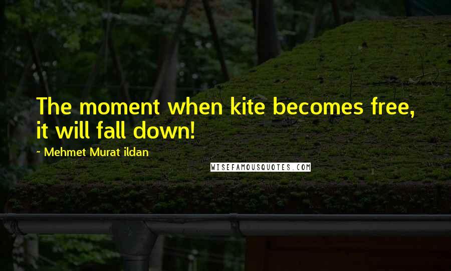 Mehmet Murat Ildan Quotes: The moment when kite becomes free, it will fall down!