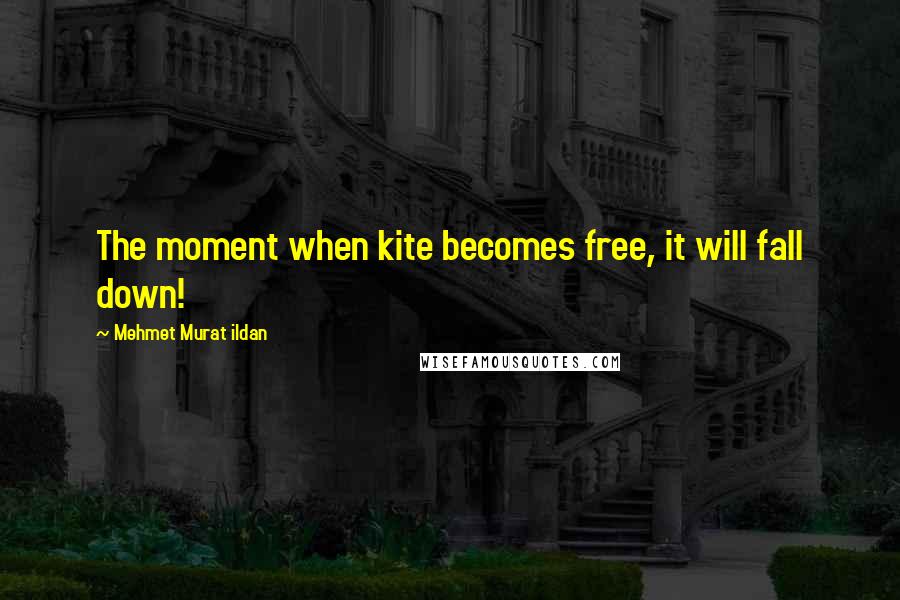 Mehmet Murat Ildan Quotes: The moment when kite becomes free, it will fall down!