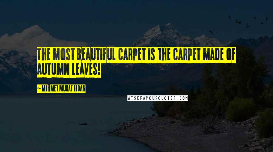 Mehmet Murat Ildan Quotes: The most beautiful carpet is the carpet made of autumn leaves!