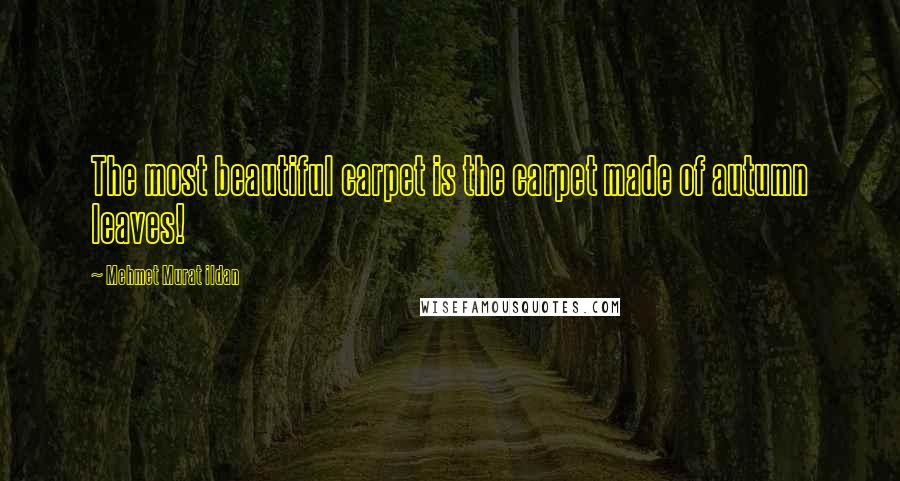 Mehmet Murat Ildan Quotes: The most beautiful carpet is the carpet made of autumn leaves!