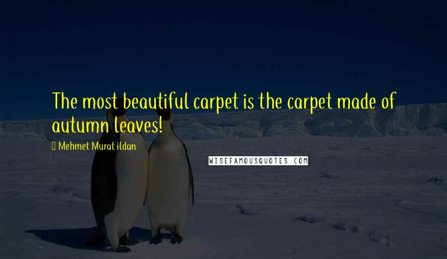 Mehmet Murat Ildan Quotes: The most beautiful carpet is the carpet made of autumn leaves!