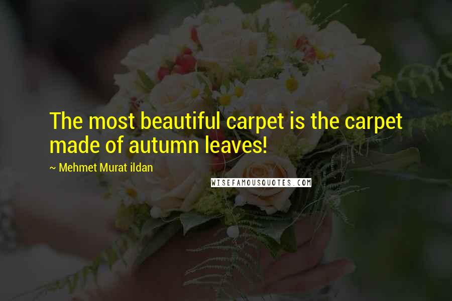 Mehmet Murat Ildan Quotes: The most beautiful carpet is the carpet made of autumn leaves!