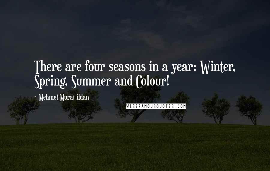 Mehmet Murat Ildan Quotes: There are four seasons in a year: Winter, Spring, Summer and Colour!