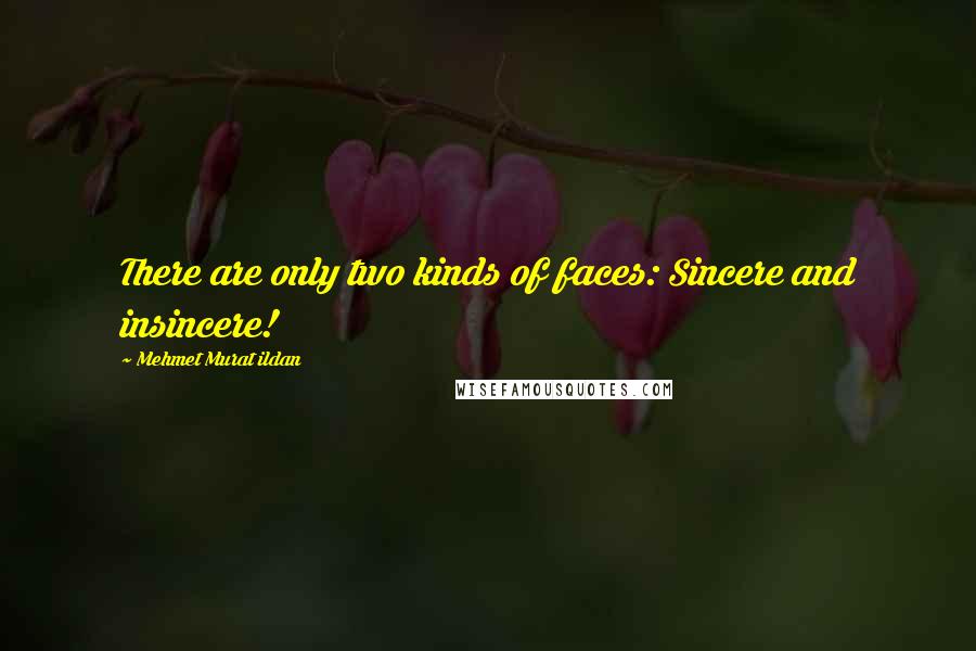 Mehmet Murat Ildan Quotes: There are only two kinds of faces: Sincere and insincere!