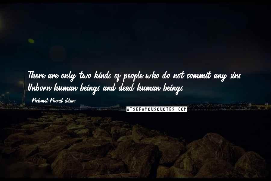 Mehmet Murat Ildan Quotes: There are only two kinds of people who do not commit any sins: Unborn human beings and dead human beings!