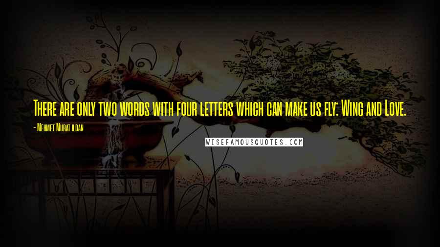 Mehmet Murat Ildan Quotes: There are only two words with four letters which can make us fly: Wing and Love.