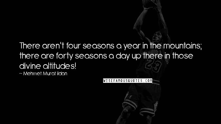 Mehmet Murat Ildan Quotes: There aren't four seasons a year in the mountains; there are forty seasons a day up there in those divine altitudes!